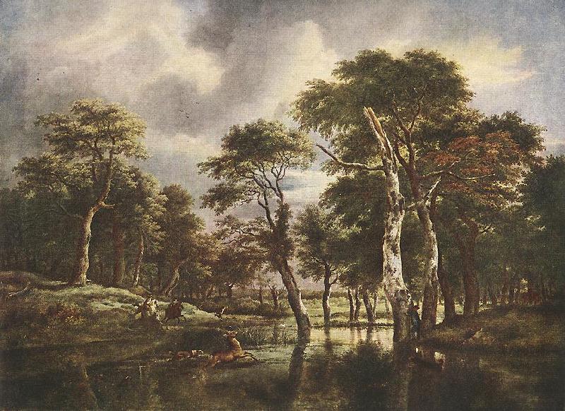 RUISDAEL, Jacob Isaackszon van The Hunt g oil painting picture